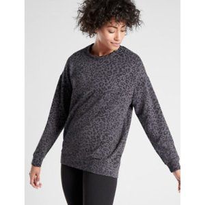 ATHLETA pure luxe leopard print sweatshirt size S
